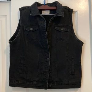 Dark denim vest